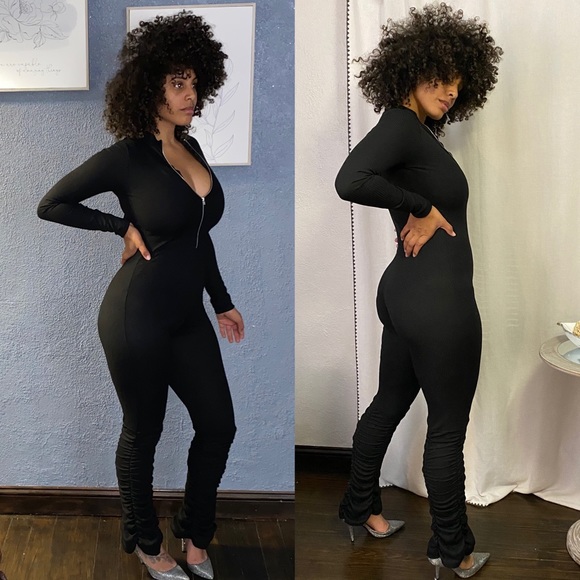 Pants - Black stretchy jumpsuit